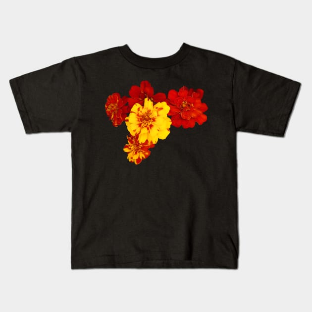 Marigolds - Marigold Heart Kids T-Shirt by SusanSavad